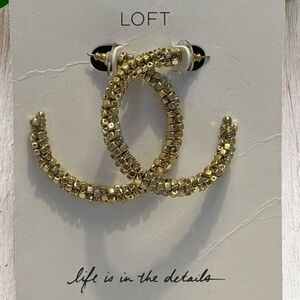 LOFT Gold Tiny Stud Earrings with Clear Backs